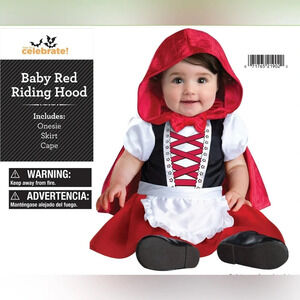 Baby Red Riding Hood Costume Infant/toddlers Size 6-12 months
